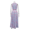 Abstract Print Sleeveless Crop Vest & Flared Midi Skirt 2-Piece Set