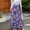 Retro Large Floral Digital Print High-Waist Skirt