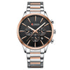 Mens Waterproof Business Round Six-Hand Calendar Watch