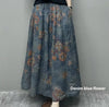 Ramie Printed Skirt Women Big Swing Art