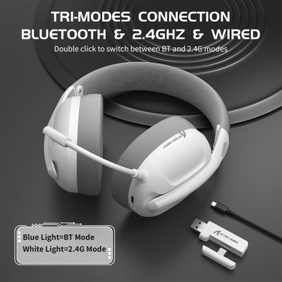 Wireless Bluetooth 24G Triple-mode Wired Lightweight Over-ear Gaming Headset With Microphone