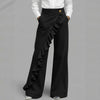 Retro Irregular High-Waist A-Line Denim Trousers