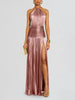 Women's Pleated Split Lace-up Halter Dress