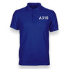 A310 Flat Text Designed Polo T-Shirts