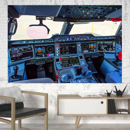 Airbus A350 Cockpit Printed Canvas Posters (1 Piece)
