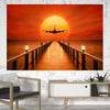 Airbus A380 Towards Sunset Printed Canvas Posters (1 Piece)