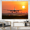 Amazing Airbus A330 Landing at Sunset Printed Canvas Posters (1 Piece)