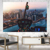 Amazing City View from Helicopter Cockpit Printed Canvas Posters (1 Piece)