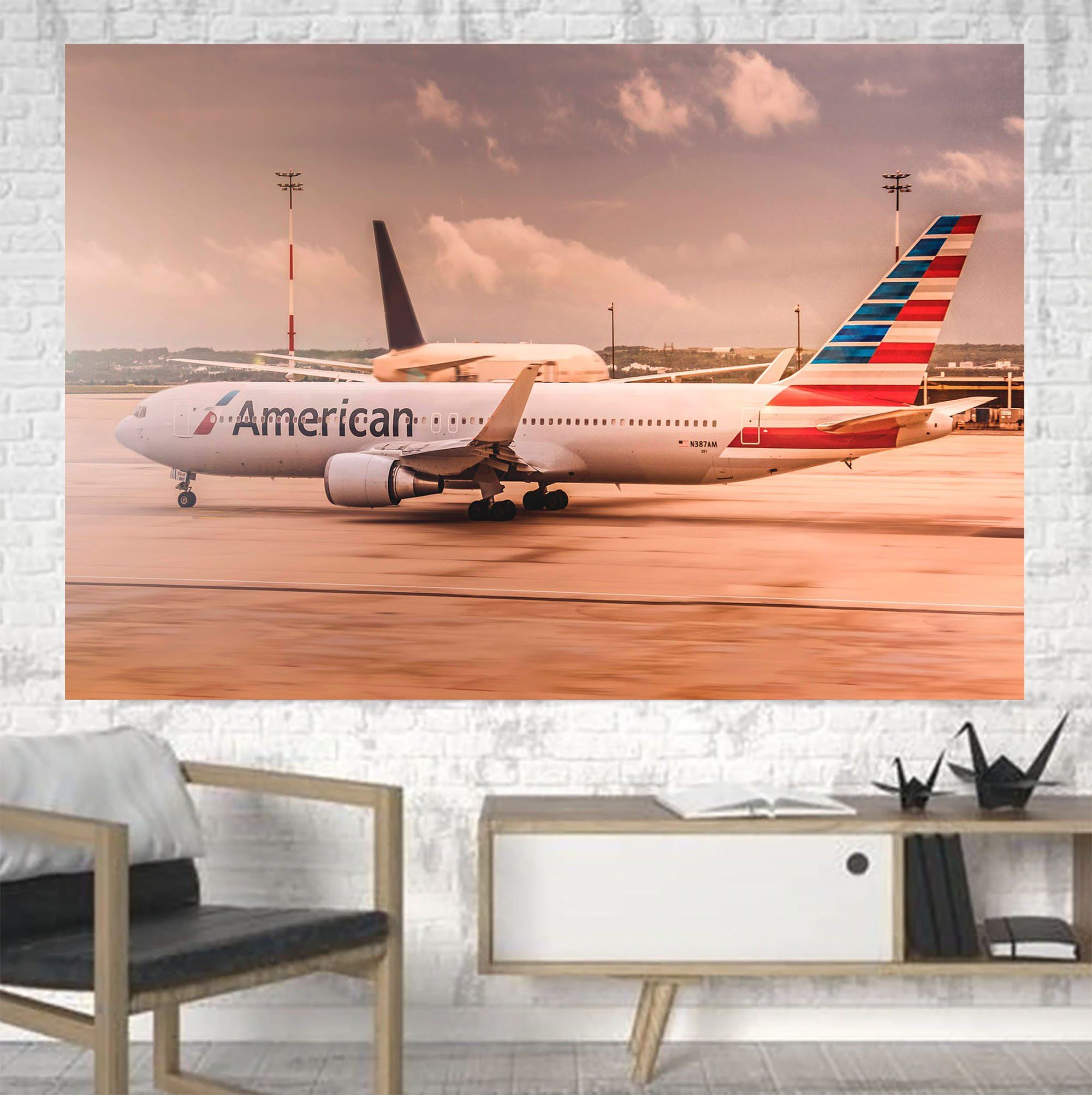 American Airlines Boeing 767 Printed Canvas Posters (1 Piece)