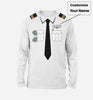 Customizable Pilot Uniform (Badge 1) Designed 3D "Long Sleeve" T-Shirts