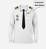 Customizable Pilot Uniform (Badge 1) Designed 3D "Long Sleeve" T-Shirts