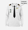 Customizable Pilot Uniform (Badge 2) Designed 3D "Long Sleeve" T-Shirts