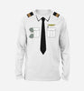 Customizable Pilot Uniform (Badge 2) Designed 3D "Long Sleeve" T-Shirts