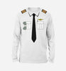 Customizable Pilot Uniform (Badge 3) Designed 3D "Long Sleeve" T-Shirts