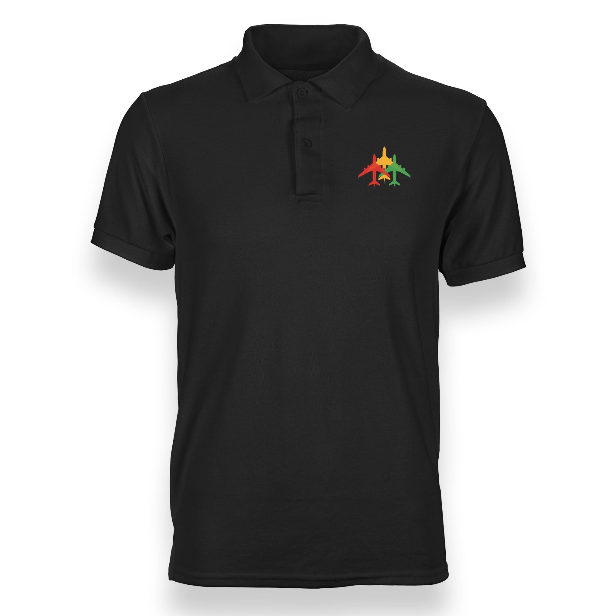 Colourful 3 Airplanes Designed "WOMEN" Polo T-Shirts