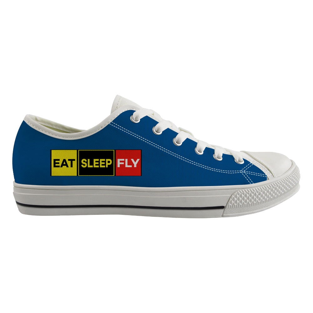 Eat Sleep Fly (Colourful) Designed Canvas Shoes (Men)