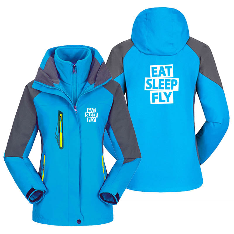 Eat Sleep Fly Designed Thick "WOMEN" Skiing Jackets