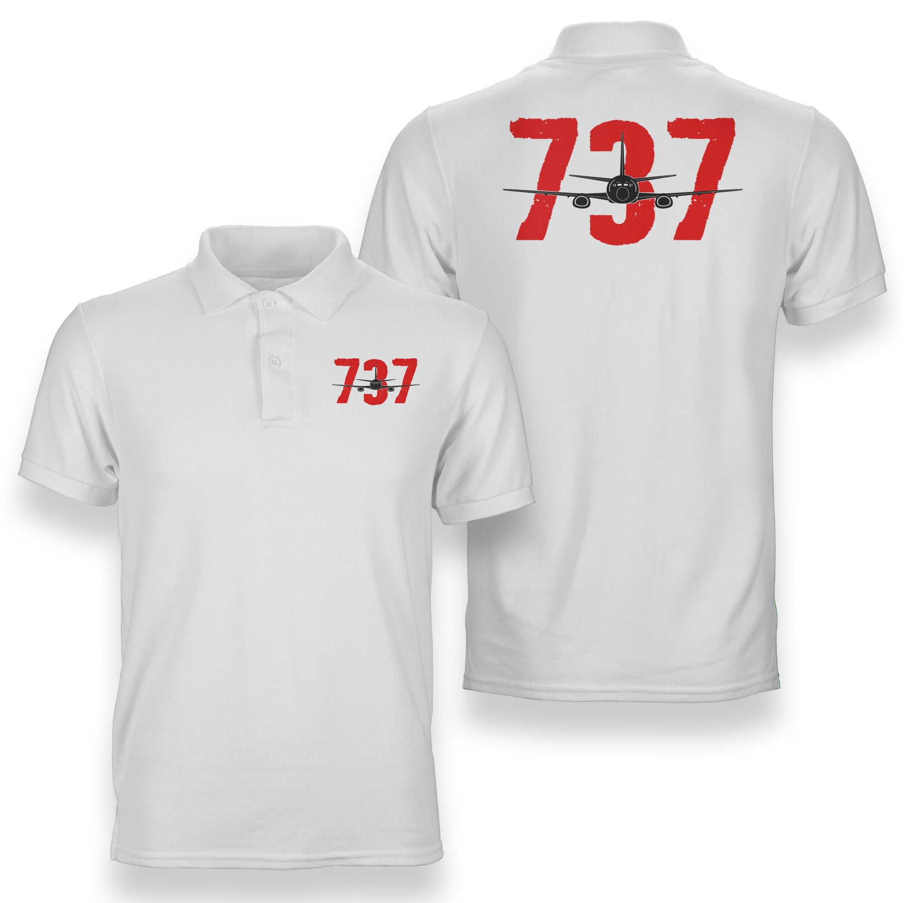 Boeing 737 Designed Double Side Polo T-Shirts