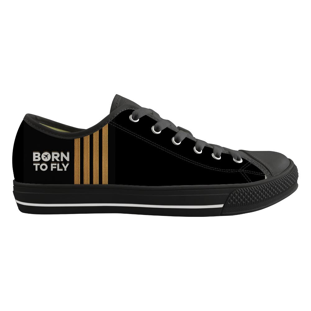 Born To Fly 4 Lines Designed Canvas Shoes (Men)