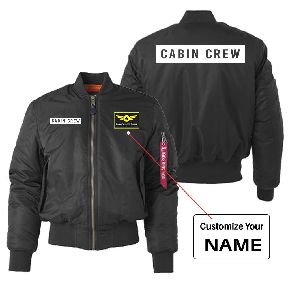 Cabin Crew Text Designed "Women" Bomber Jackets