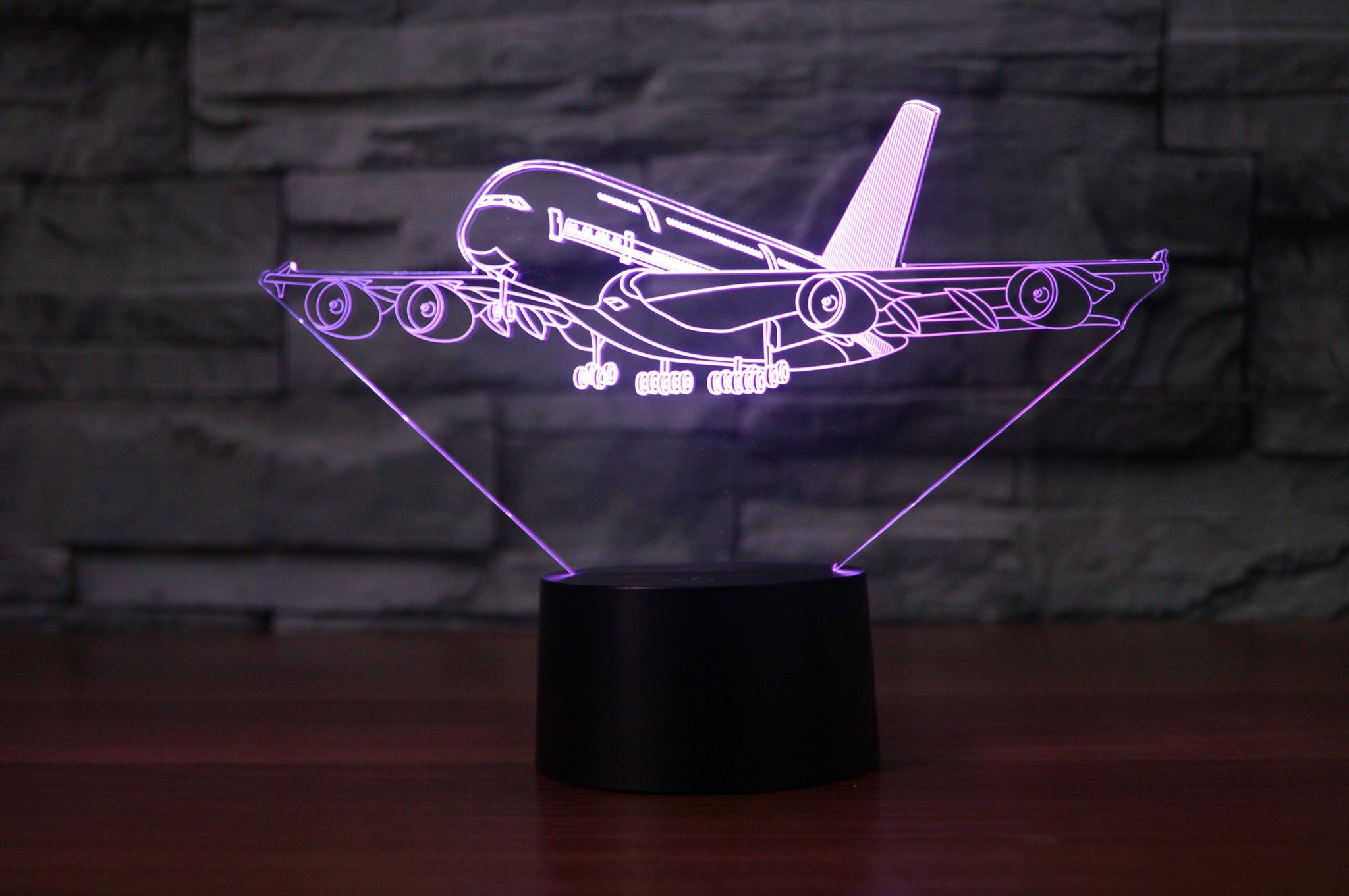 Departing Airbus A380 Designed 3D Lamps
