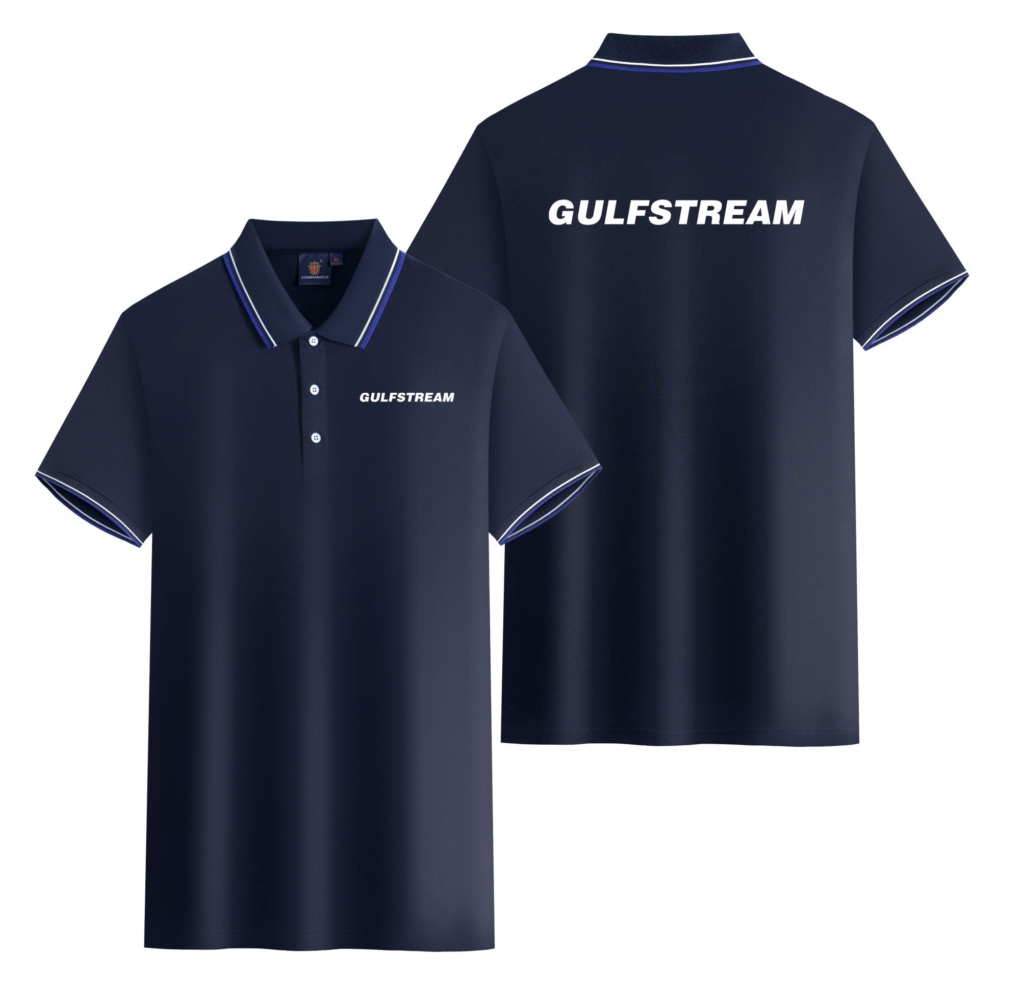 Gulfstream & Text Designed Stylish Polo T-Shirts (Double-Side)