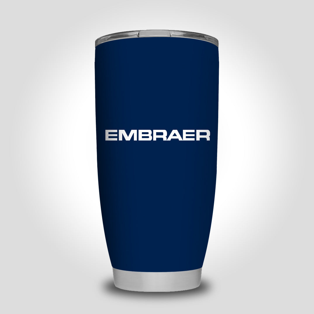 Embraer & Text Designed Tumbler Travel Mugs