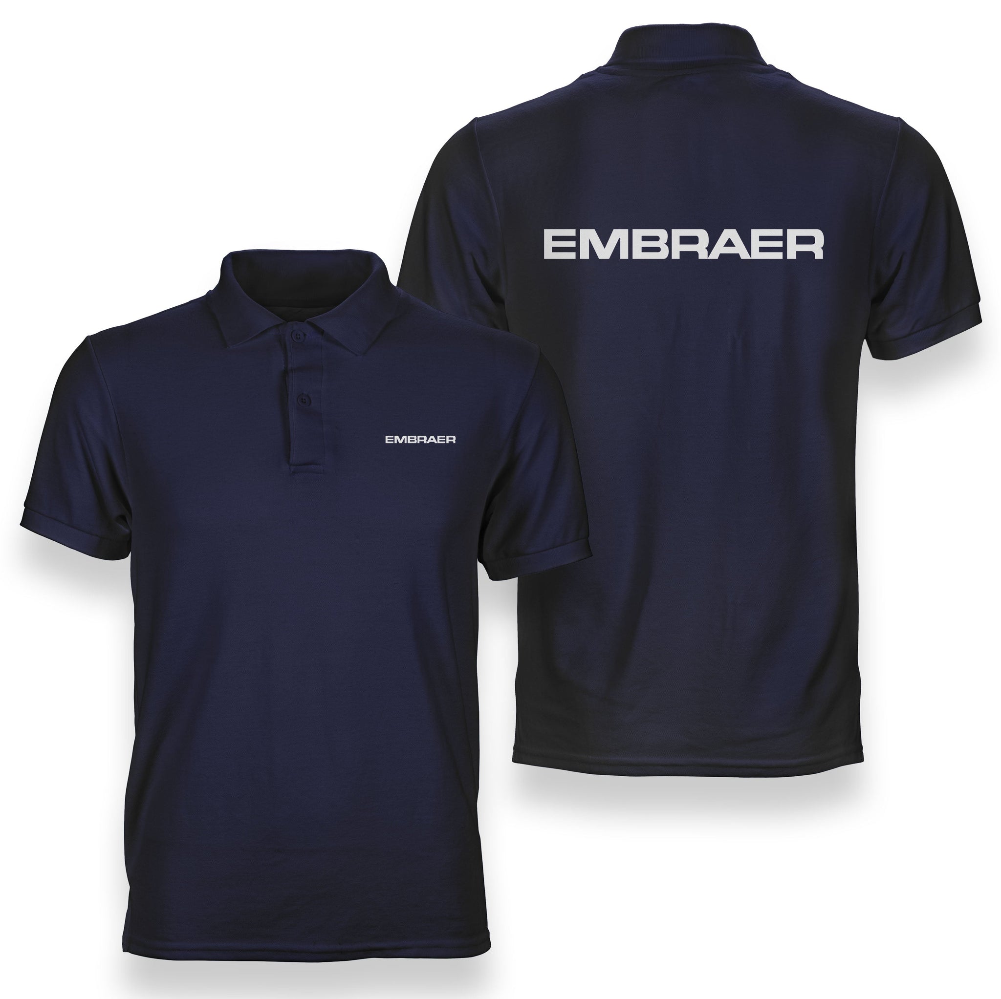 Embraer & Text Designed Double Side Polo T-Shirts