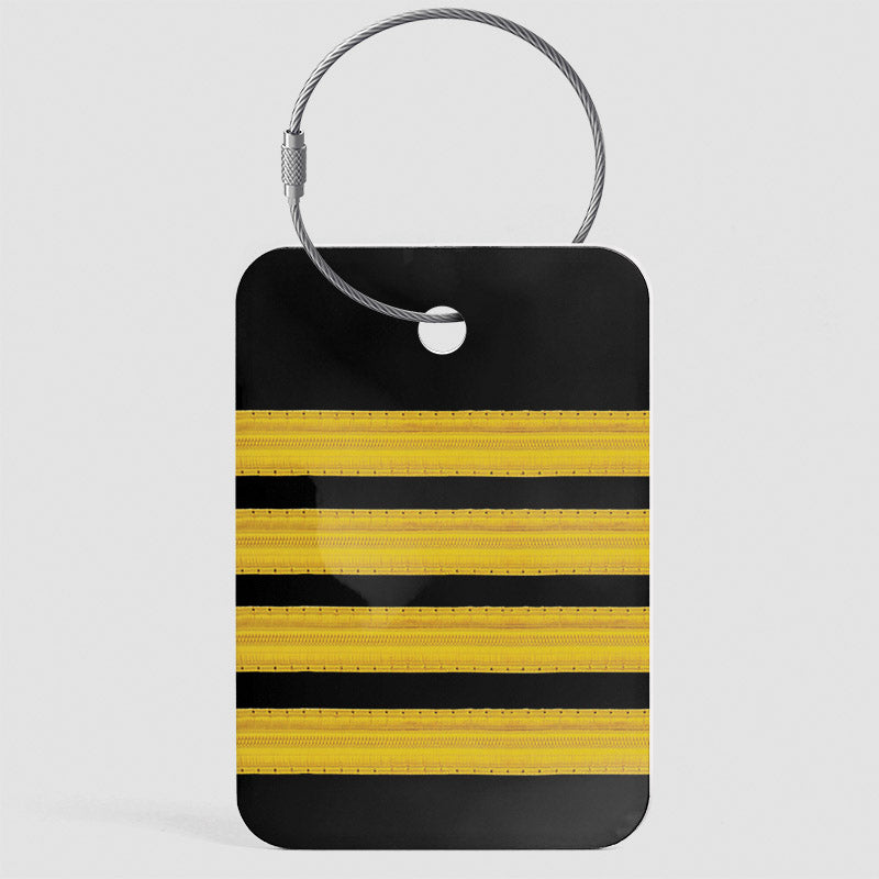 Black Pilot Stripes - Luggage Tag