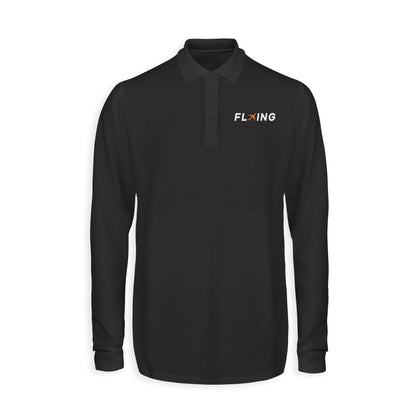 Flying Designed Long Sleeve Polo T-Shirts