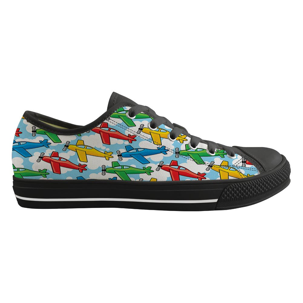 Funny Airplanes Designed Canvas Shoes (Men)