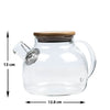 Glass Tea Pot With Wooden Lid - Set of 7