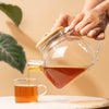 Glass Tea Pot With Wooden Lid - Set of 7