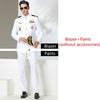 Aviation Pilots Classic White Shirt Navy Shirt Suit Male Officer Dress Ship Captain Sailor Costume Colonel Suits Uniform