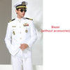 Aviation Pilots Classic White Shirt Navy Shirt Suit Male Officer Dress Ship Captain Sailor Costume Colonel Suits Uniform