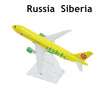 Scale 1:400 Metal Replica Aircraft 15cm Russian Aeroflot Transaero Sibera S7 Plane Model World Aviation Collectible Miniature