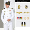 Aviation Pilots Classic White Shirt Navy Shirt Suit Male Officer Dress Ship Captain Sailor Costume Colonel Suits Uniform