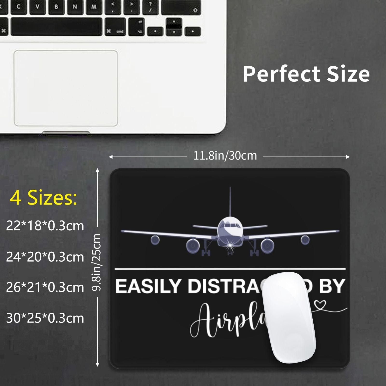 Easily Distracted By Airplanes For Aviation And Airplanes Lovers Mouse Pad DIY Print Cushion Pilot Airplane