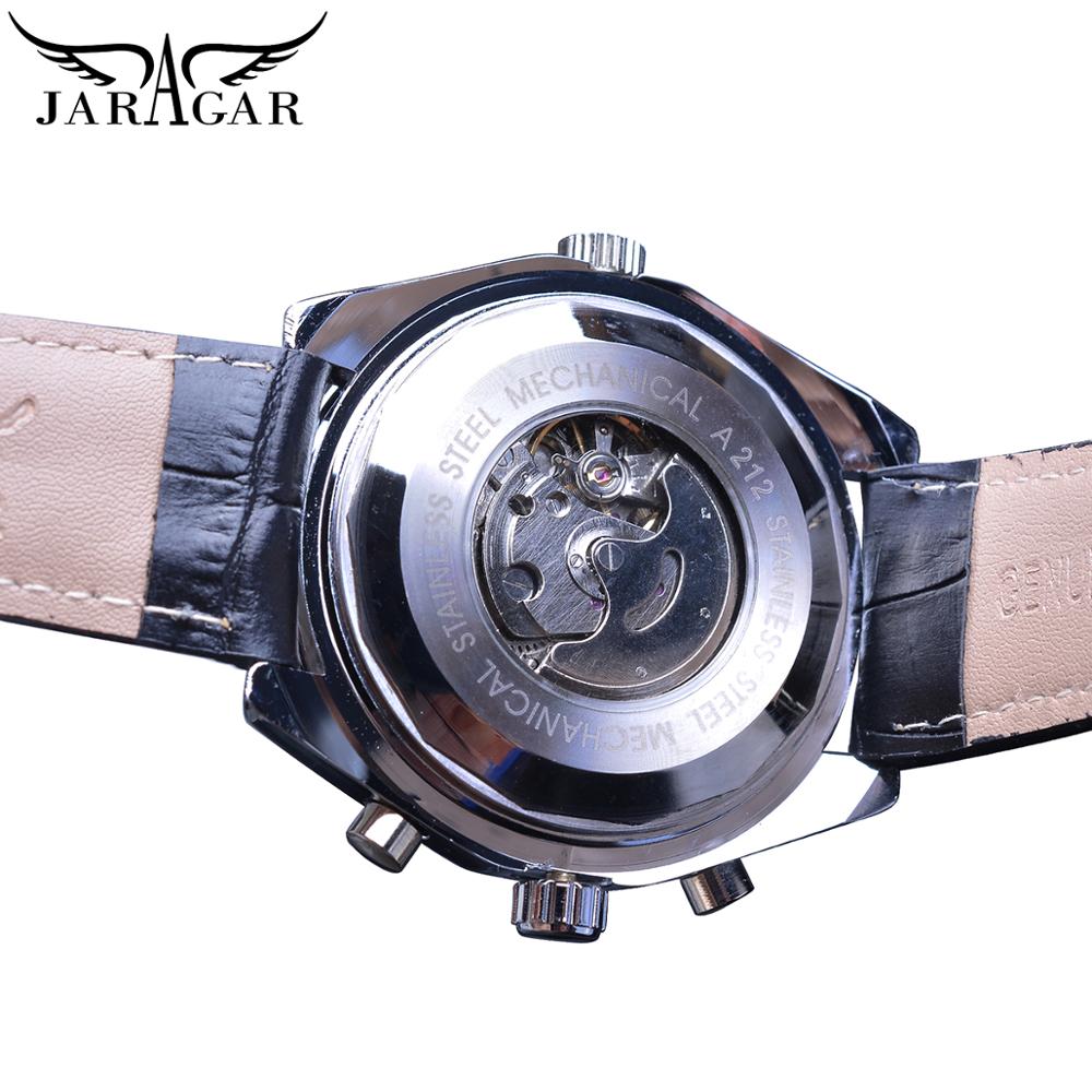 Jaragar 2020 Blue Glass Aviator Series Military True Men Sport Automatic Wrist Watch Top Brand Luxury Mechanical Male Clock Hour