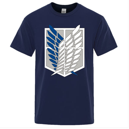 Attack On Titan T Shirt Wings Of Freedom Mikasa T-shirts Mens Japanese Anime Tshirt Men Short Sleeve Summer Brand Tees Tops Man