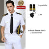 Top Grade Aviation Uniform Captain Navy Uniform Air Force Noble White Shirt Male Nightclub Pilot Flight Attendant For Officer C