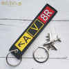 MiFaViPa Fashion Trinket Pilot Keychains Porte Woven Flight Crew Gift Aviation Key Chain with 1 PC Metal Plane Cessna Keyrings