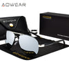 AOWEAR Men&#39;s Aviation Sunglasses Men Polarized Mirror Sunglass for Man HD Driving Polaroid Sun Glasses lunettes de soleil homme