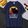 Black Cat Daddy Print Menswear Cartoon S-XXXL Tshirts Comfortable Summer Loose T Shirt Hip Hop Tee Clothes Crewneck T Shirts Men