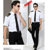Top Grade Aviation Uniform Captain Navy Uniform Air Force Noble White Shirt Male Nightclub Pilot Flight Attendant For Officer C
