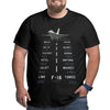 Aviation Phonetic Alphabet Fighter Airplane Pilot T Shirt Men's Cotton T-Shirt Big Tall Tees Short Sleeve Oversized 4XL 5XL 6XL