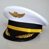 Unisex Flight Airline Captain Uniform Eaves Pilot Hat Civil Aviation Cap Aviator Security Staff Professional Cosplay