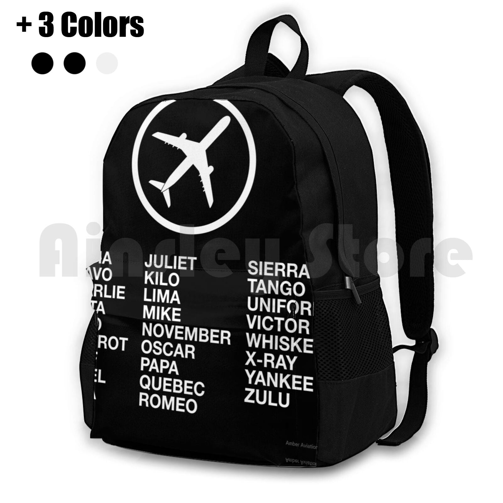 The Phonetic Alphabet With A Picture Of An Airplane. Outdoor Hiking Backpack Waterproof Camping Travel Aviation Funny Aviator