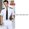 Top Grade Aviation Uniform Captain Navy Uniform Air Force Noble White Shirt Male Nightclub Pilot Flight Attendant For Officer C