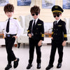 Aviation Uniforms Cosplay Halloween Costumes for Kids Pilot Flight Attendant Aircraft Boys Girls Carnival Role Play Clothing